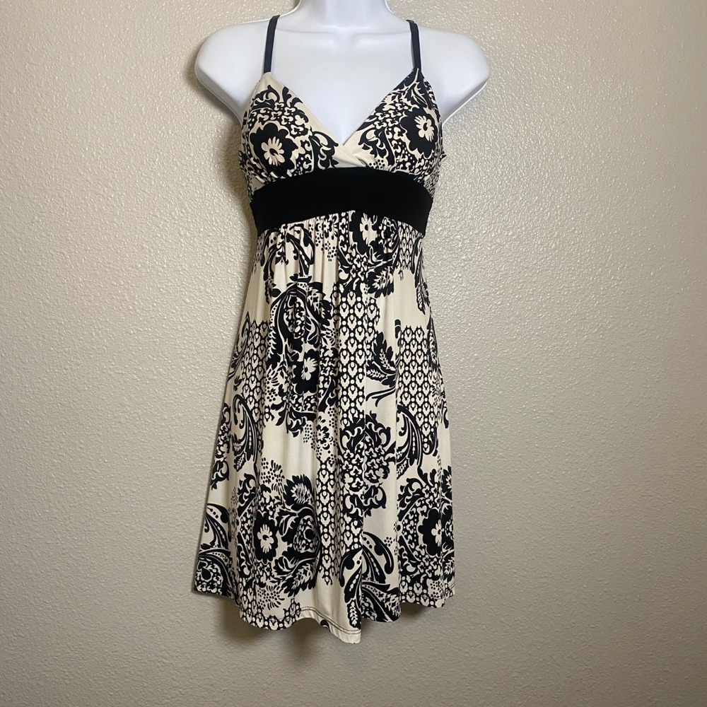 Vintage Y2K Floral Babydoll Dress Medium Casual Summer Vacation Beach Resort